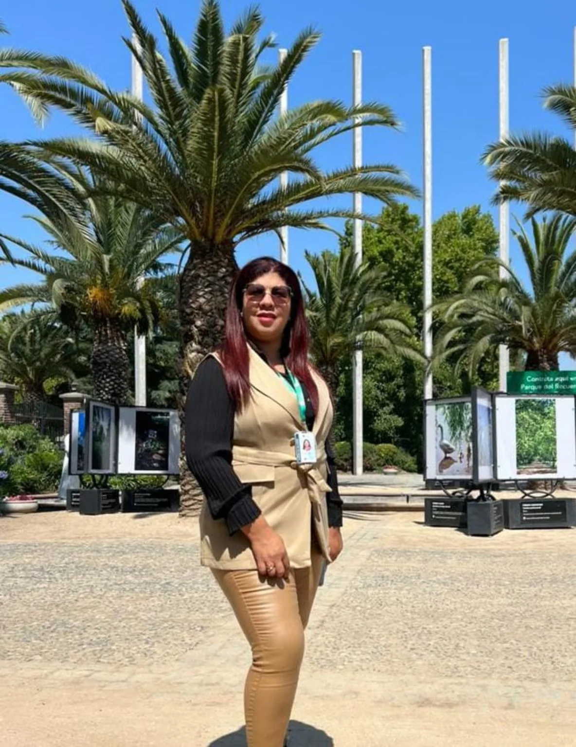 Iris Sánchez durante una visita en Parque del Recuerdo